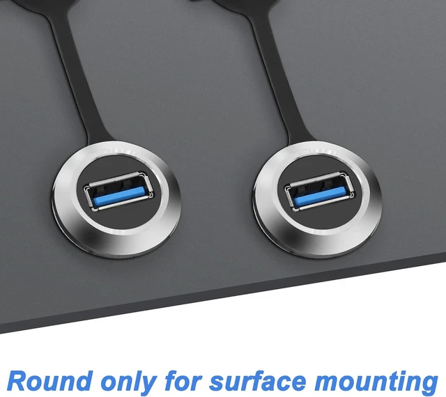 Alt view image 6 of 7 - XMSJSIY USB 3.0 Panel Flush Mount Cable 5Gbps USB Type-A Male to USB -Round