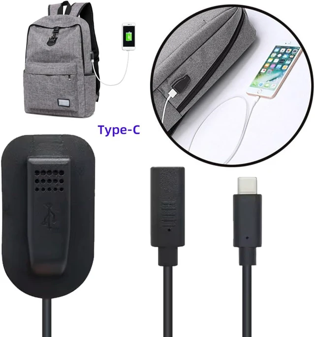 Alt view image 4 of 7 - cablecc 65W USB-C Type-C Extension Cable Male to Female for Backpack Charging Practical Convenient Outdoor Travel Camping External