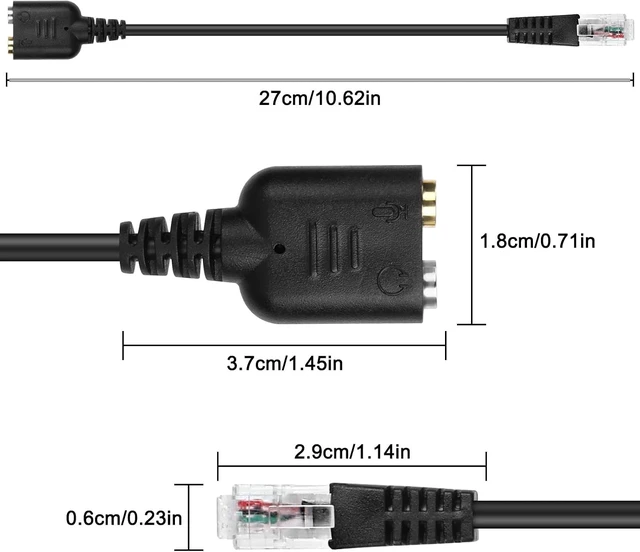Alt view image 2 of 7 - XMSJSIY RJ9 to 3.5mm Headsets Adapter Telephone Phones MIC Audio Splitter