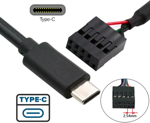 Alt view image 3 of 7 - chenyang USB 2.0 Front Panel Header 9/10Pin to USB C Male Mainboard Header Port Data Extension Cable Adapter 0.5M
