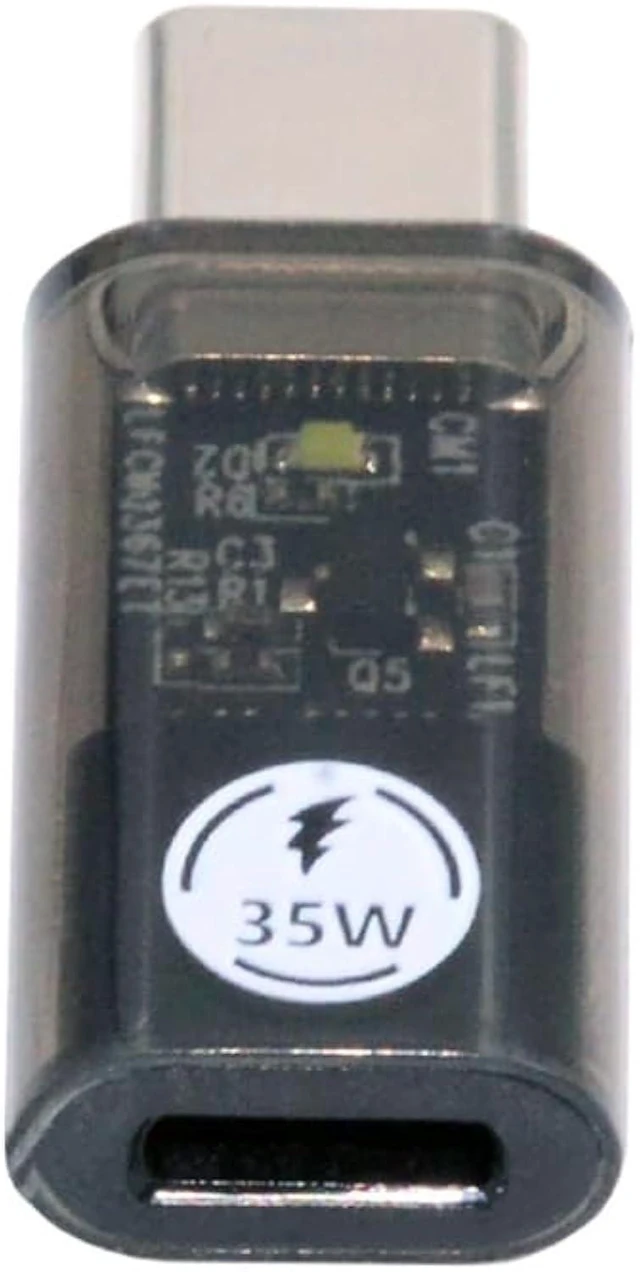 Main image of cablecc 480Mbps Type C USB-C Male Transparent LED to 8P Female 35W Power Data Adapter Compatible with iPhone15 & Android & Tablet