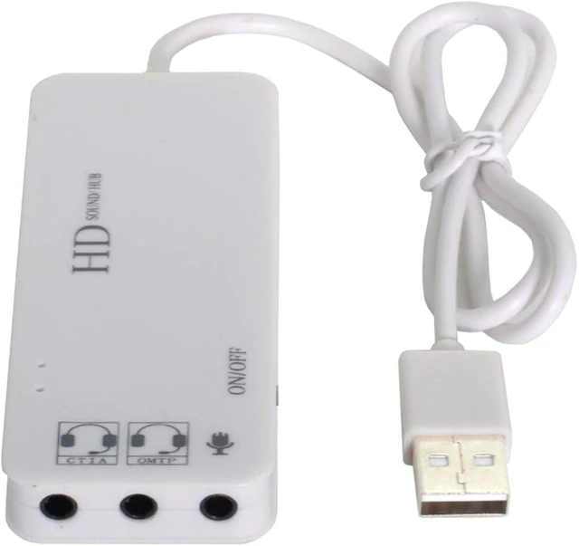Main image of Cablecc USB2.0 to 3 Ports HUB & Audio 3.5mm Microphone CTIA OMTP for Laptop Computer