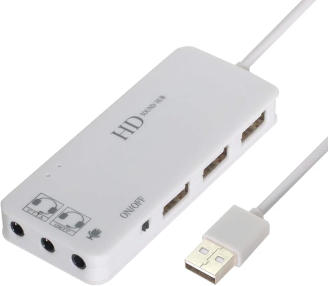Alt view image 2 of 7 - Cablecc USB2.0 to 3 Ports HUB & Audio 3.5mm Microphone CTIA OMTP for Laptop Computer