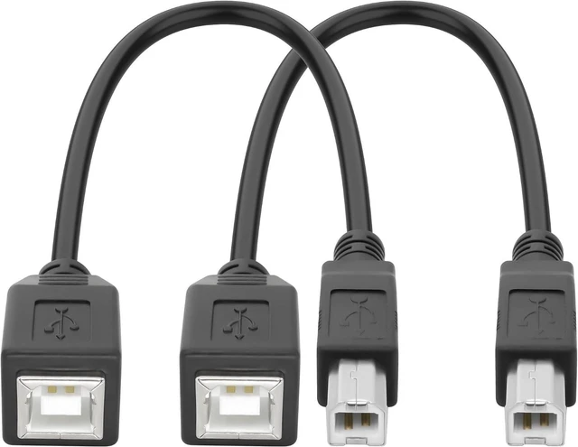 Main image of XMSJSIY USB 2.0 Type-B Printer Extension Cable USB-B Male to Female - 2PCS