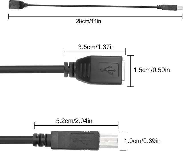 Alt view image 2 of 7 - XMSJSIY USB 2.0 Type-B Printer Extension Cable USB-B Male to Female - 2PCS