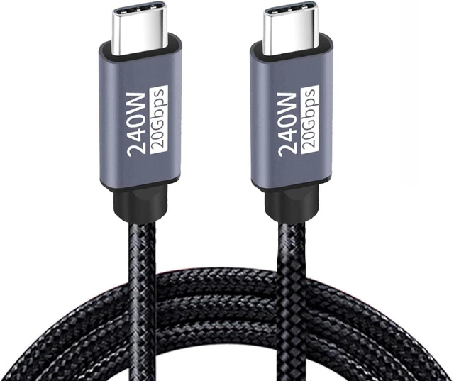 Main image of Cablecc 20Gbps 240W USB3.2 Cable USB-C 8K 5K 4K USB4.0 Hyper Super Coiled Type-C Fast Charging Cord 2M