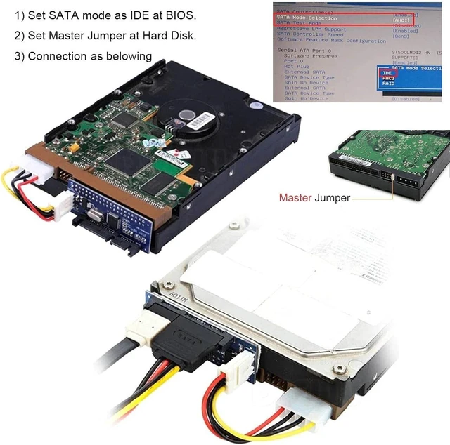 Alt view image 2 of 7 - cablecc IDE/PATA 40Pin Disk to SATA Female Converter Adapter PCBA for Desktop & 3.5" Hard Disk Drive