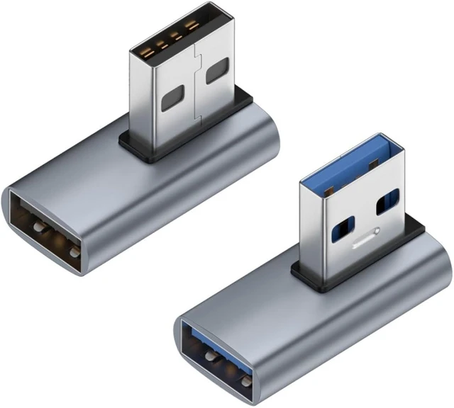 Alt view image 7 of 7 - chenyang CY USB 3.0 Type A Male to Female Extension Power Data Video Adapter U Shape Angled 10Gbps Data 5V Power