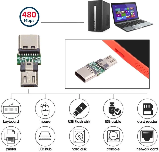 Alt view image 2 of 7 - chenyang 5 Pack Micro USB OTG Adapter Micro USB Male to USB C Female Mini Size Connector Adapter