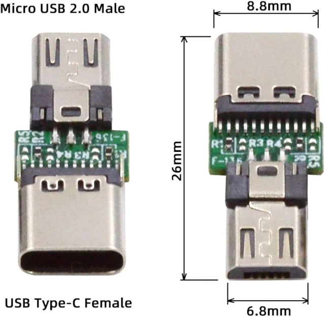 Alt view image 5 of 7 - chenyang 5 Pack Micro USB OTG Adapter Micro USB Male to USB C Female Mini Size Connector Adapter