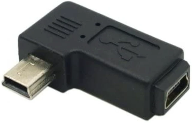 Alt view image 7 of 7 - cablecc 2pcs 90 Degree Left & Right Angled Mini USB 5 Pin Male to Female Extension Adapter
