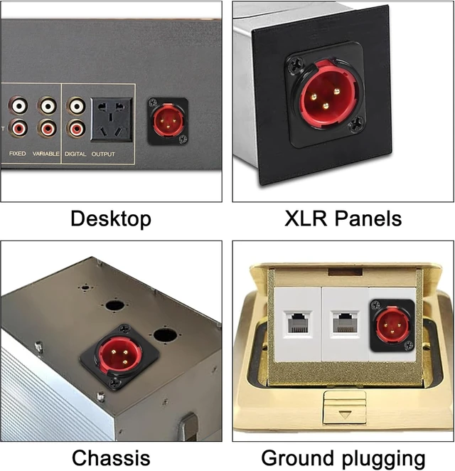 Alt view image 6 of 7 - XMSJSIY D-Type XLR Male Panel Mount to Female Connector Pass Through Cable
