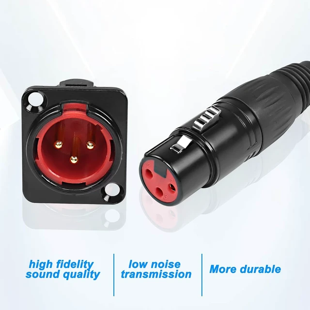Alt view image 4 of 7 - XMSJSIY D-Type XLR Male Panel Mount to Female Connector Pass Through Cable