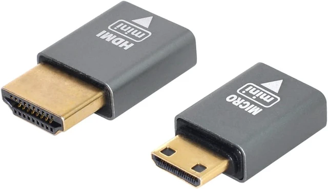 Main image of cablecc 2pcs/Set Compatible Micro HDMI Female to Mini Male & HDMI 1.4 Male Adapter 4K@60hz
