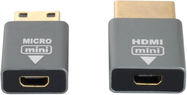 Alt view image 6 of 7 - cablecc 2pcs/Set Compatible Micro HDMI Female to Mini Male & HDMI 1.4 Male Adapter 4K@60hz