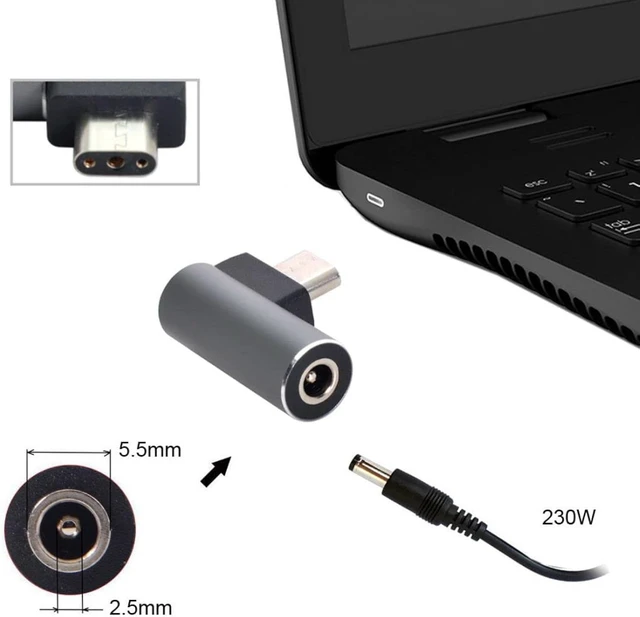 Alt view image 3 of 7 - chenyang 5.5 * 2.5mm DC Jack Input to 3Pin Power Plug Adapter Compatible for Laptop Blade Pro 17 and Blade 15 Model Support 230W/160W Charge Adapter