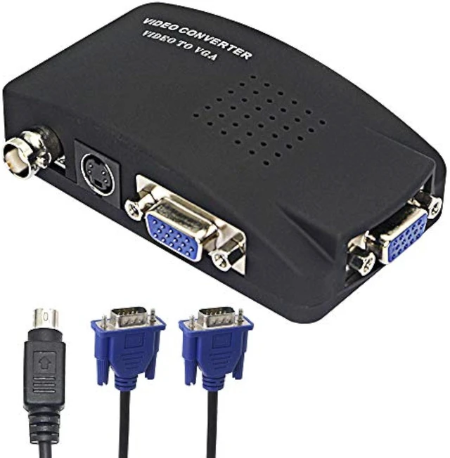 Alt view image 7 of 7 - XMSJSIY BNC to VGA Video Converter, S-Video Input to VGA Output, Supports PAL/NTSC, Easy to Install and Operate