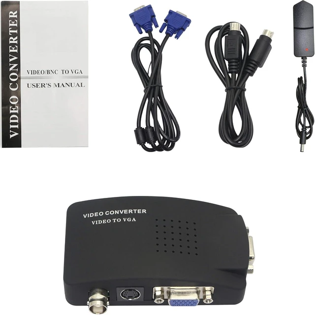 Alt view image 6 of 7 - XMSJSIY BNC to VGA Video Converter, S-Video Input to VGA Output, Supports PAL/NTSC, Easy to Install and Operate