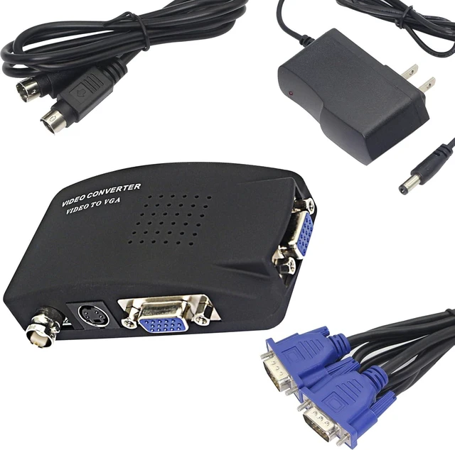 Alt view image 5 of 7 - XMSJSIY BNC to VGA Video Converter, S-Video Input to VGA Output, Supports PAL/NTSC, Easy to Install and Operate