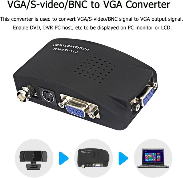 Alt view image 4 of 7 - XMSJSIY BNC to VGA Video Converter, S-Video Input to VGA Output, Supports PAL/NTSC, Easy to Install and Operate