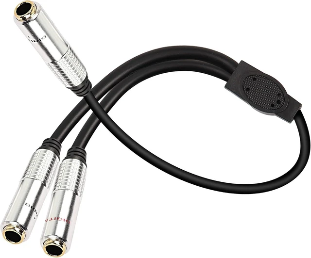 Main image of XMSJSIY 6.35mm 1/4 inch TRS Y Splitter Audio Cable Female to Dual Female