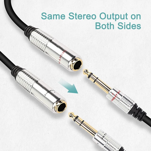 Alt view image 4 of 7 - XMSJSIY 6.35mm 1/4 inch TRS Y Splitter Audio Cable Female to Dual Female
