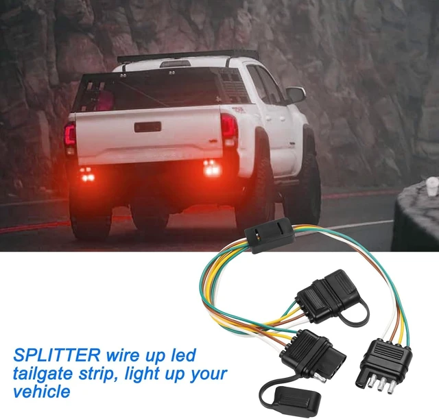 Alt view image 6 of 7 - XMSJSIY 4 Way Flat Trailer Y Splitter Adapter Extension Harness 4 Pin