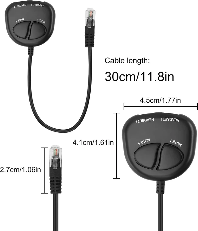 Alt view image 2 of 7 - XMSJSIY RJ9 Telephone Training Adapter Headset Splitter- (2 Mute)