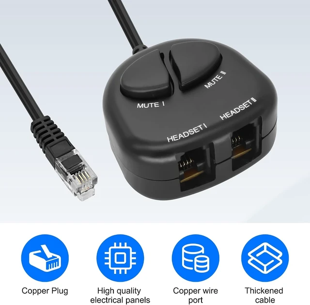 Alt view image 3 of 7 - XMSJSIY RJ9 Telephone Training Adapter Headset Splitter- (2 Mute)