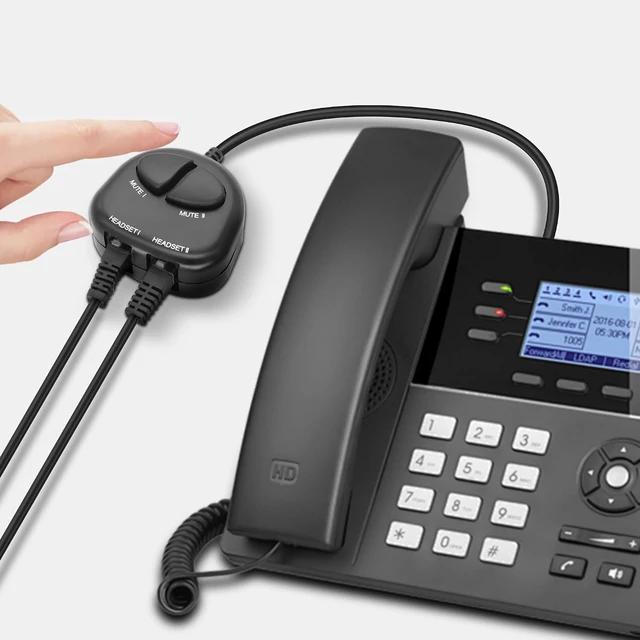 Alt view image 6 of 7 - XMSJSIY RJ9 Telephone Training Adapter Headset Splitter- (2 Mute)