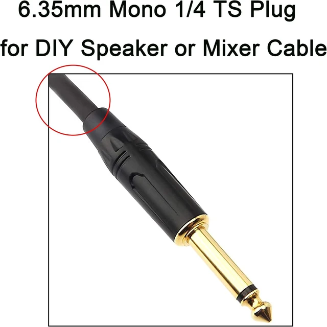 Alt view image 2 of 7 - 1/4" Audio Plug, 6.35 Mono Male Connector, Gold-Plated TS Plug- (4 Pack)