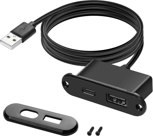 Main image of XMSJSIY USB USB C Desk Power Grommet Outlet 5V/2A USB/Type-C Embedded