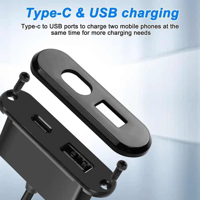 Alt view image 4 of 7 - XMSJSIY USB USB C Desk Power Grommet Outlet 5V/2A USB/Type-C Embedded