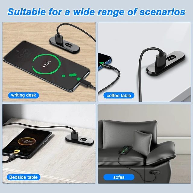 Alt view image 7 of 7 - XMSJSIY USB USB C Desk Power Grommet Outlet 5V/2A USB/Type-C Embedded