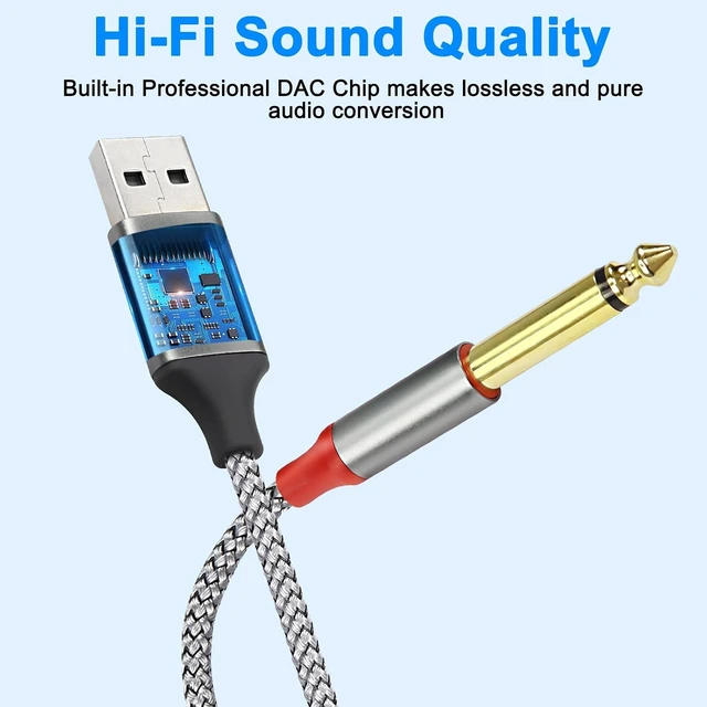 Alt view image 4 of 7 - XMSJSIY USB A to 6.35mm Cable USB A to Dual 6.35 mm 1/4 inch TS Audio Cable