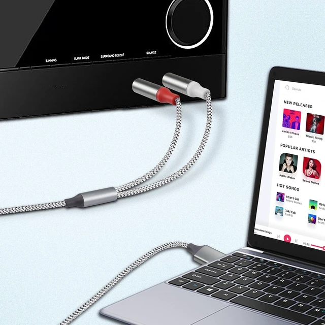 Alt view image 5 of 7 - XMSJSIY USB A to 6.35mm Cable USB A to Dual 6.35 mm 1/4 inch TS Audio Cable