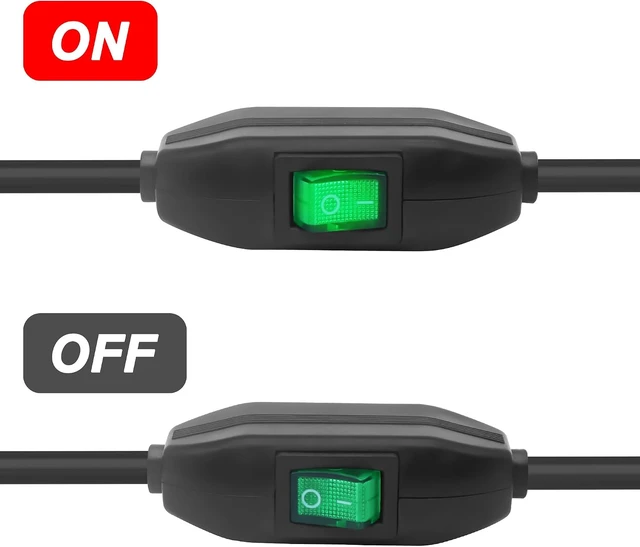 Alt view image 5 of 7 - XMSJSIY Inline Cord Switch 12V 24V/3A Toggle ON/Off Rocker Button Switch