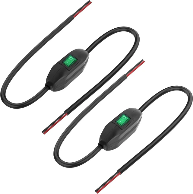 Main image of XMSJSIY Inline Cord Switch 12V 24V/3A Toggle ON/Off Rocker Button Switch