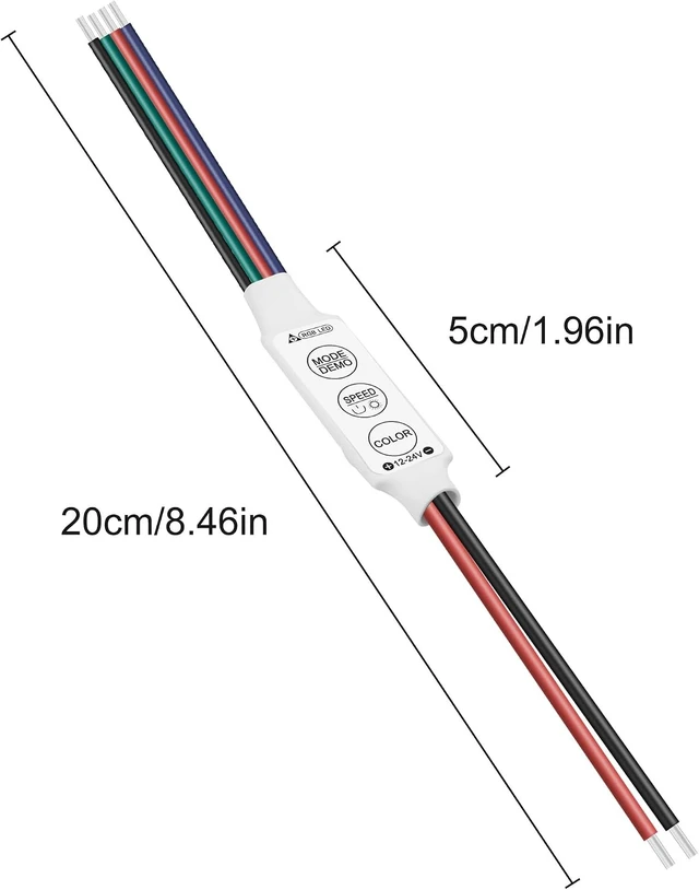 Alt view image 2 of 7 - XMSJSIY Mini Led RGB Controller 3Key Led Strip Light Brightness Dimmer-5PCS