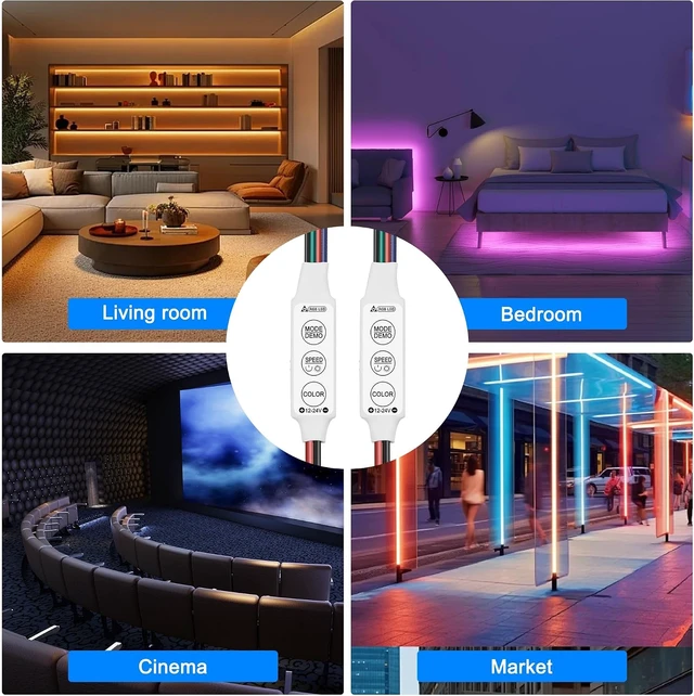 Alt view image 7 of 7 - XMSJSIY Mini Led RGB Controller 3Key Led Strip Light Brightness Dimmer-5PCS