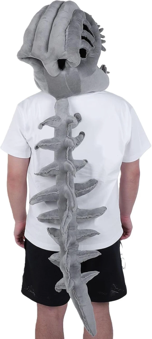 Alt view image 2 of 6 - LICAEVEY Dinosaur Skeleton Costume 3D Skull Headpiece Spine for Cosplay Dress Up Play Parties Photos
