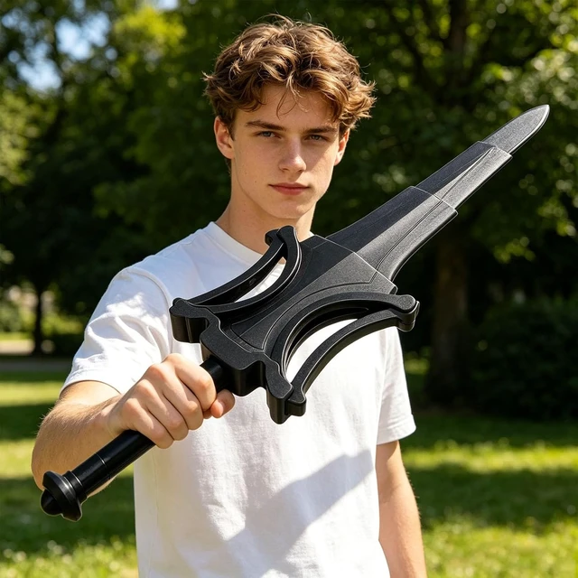 Alt view image 3 of 6 - LICAEVEY 3D Printed Cosplay Sword, PLA Retractable Role Playing Sword with Scabbard, Movie Prop for Halloween Costume Cosplay, Collectible Anime for Fan Collection