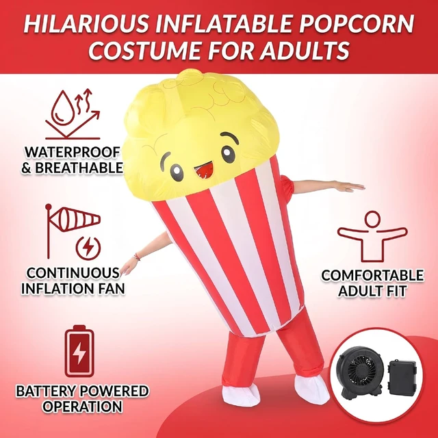 Alt view image 3 of 7 - LICAEVEY Popcorn Inflatable Costume with Fan