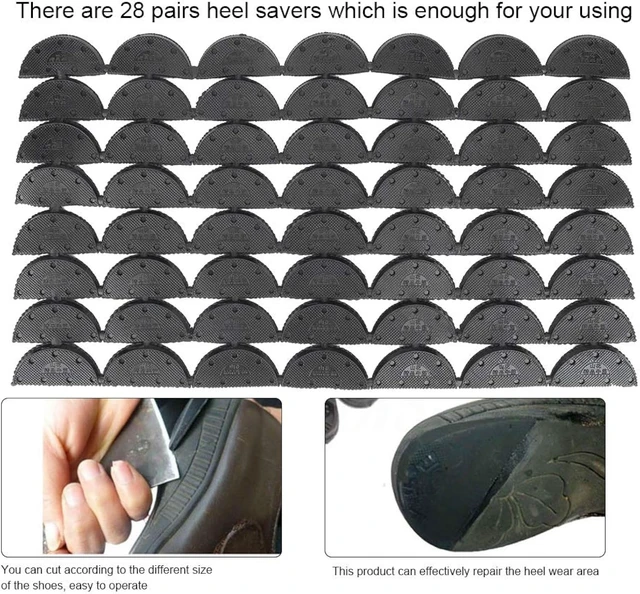 Alt view image 4 of 7 - LICAEVEY Shoe Repairing Accessories, Heel Repair Pads with Wear Rubber Heel Savers for Heels, Anti Slip Toe Plates for Men Women, 56 Pcs Cuttable Taps for Boots Sneakers Flats