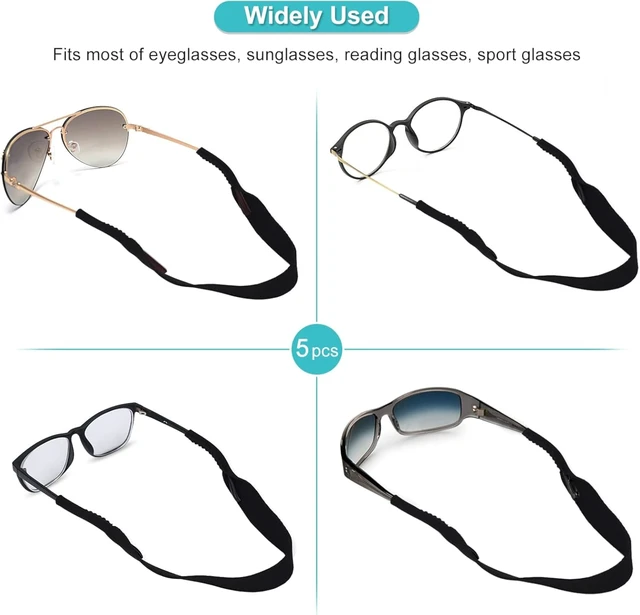 Alt view image 3 of 7 - LICAEVEY 5pcs Sports Glasses Elastic Neck Strap Retainer Cord Chain Holder Lanyard Eyeglasses