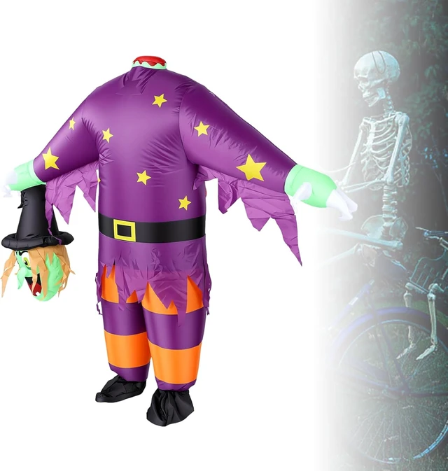 Alt view image 4 of 7 - LICAEVEY Blow Up Witch Costume with Battery Blower, Inflatable
