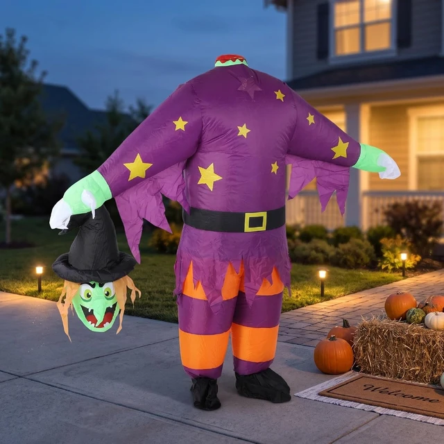 Alt view image 7 of 7 - LICAEVEY Blow Up Witch Costume with Battery Blower, Inflatable