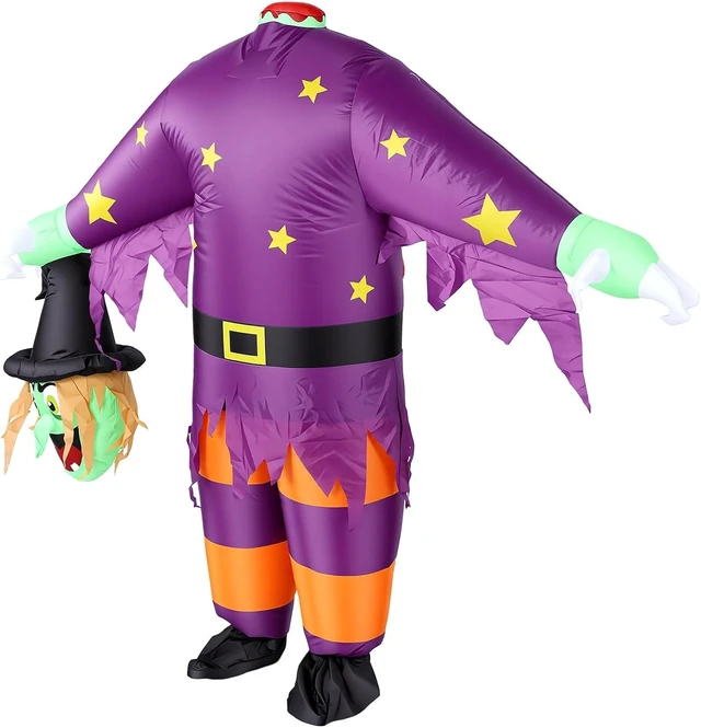 Alt view image 2 of 7 - LICAEVEY Blow Up Witch Costume with Battery Blower, Inflatable