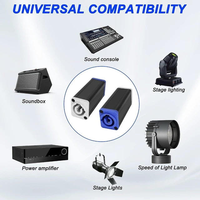 Alt view image 7 of 7 - XMSJSIY Powercon Input to Powercon Output Connector 3 Pin 20A 250V -2 Pcs