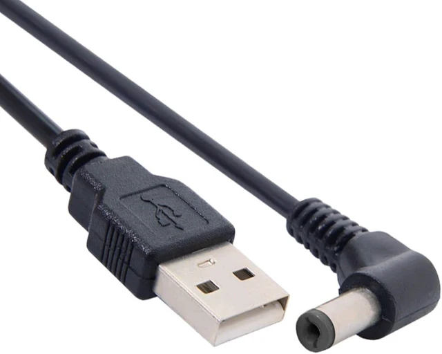 Alt view image 7 of 7 - chenyang USB 2.0 Type A Male to Right Angled 90 Degree 5.5 x 2.1mm DC 5V Power Plug Barrel Connector Charge Cable 100cm